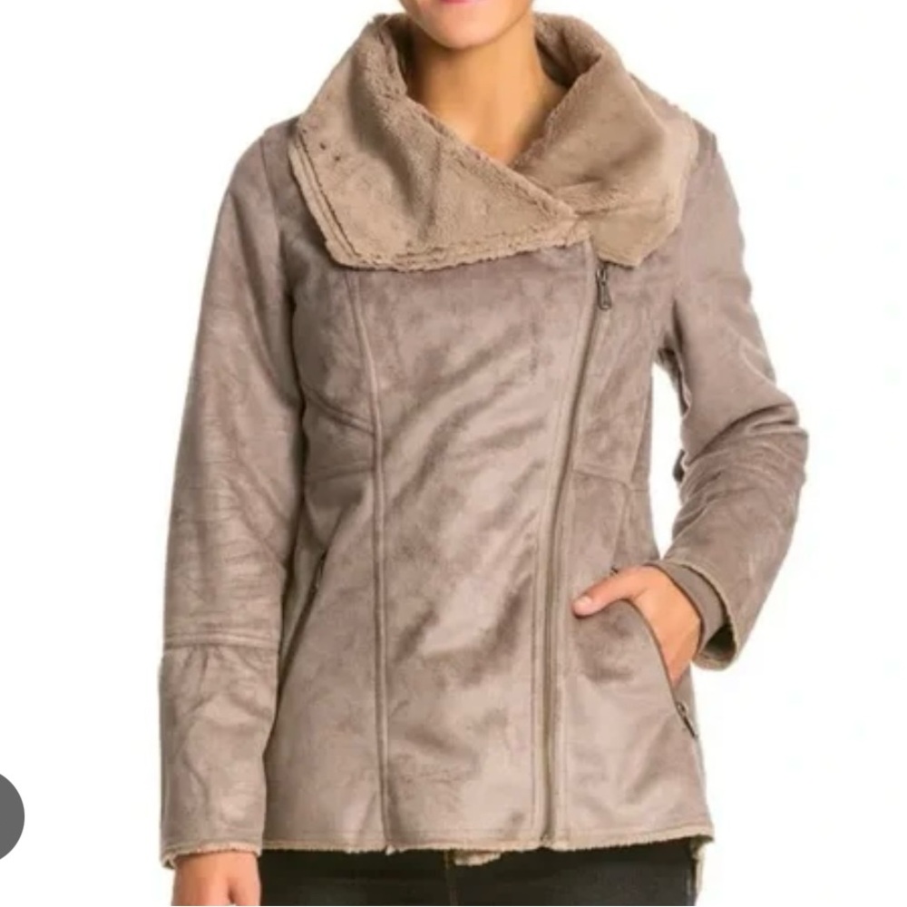 Prana Faux Suede/Fur Rancher Jacket - Grey/Taupe - Picture 10 of 10